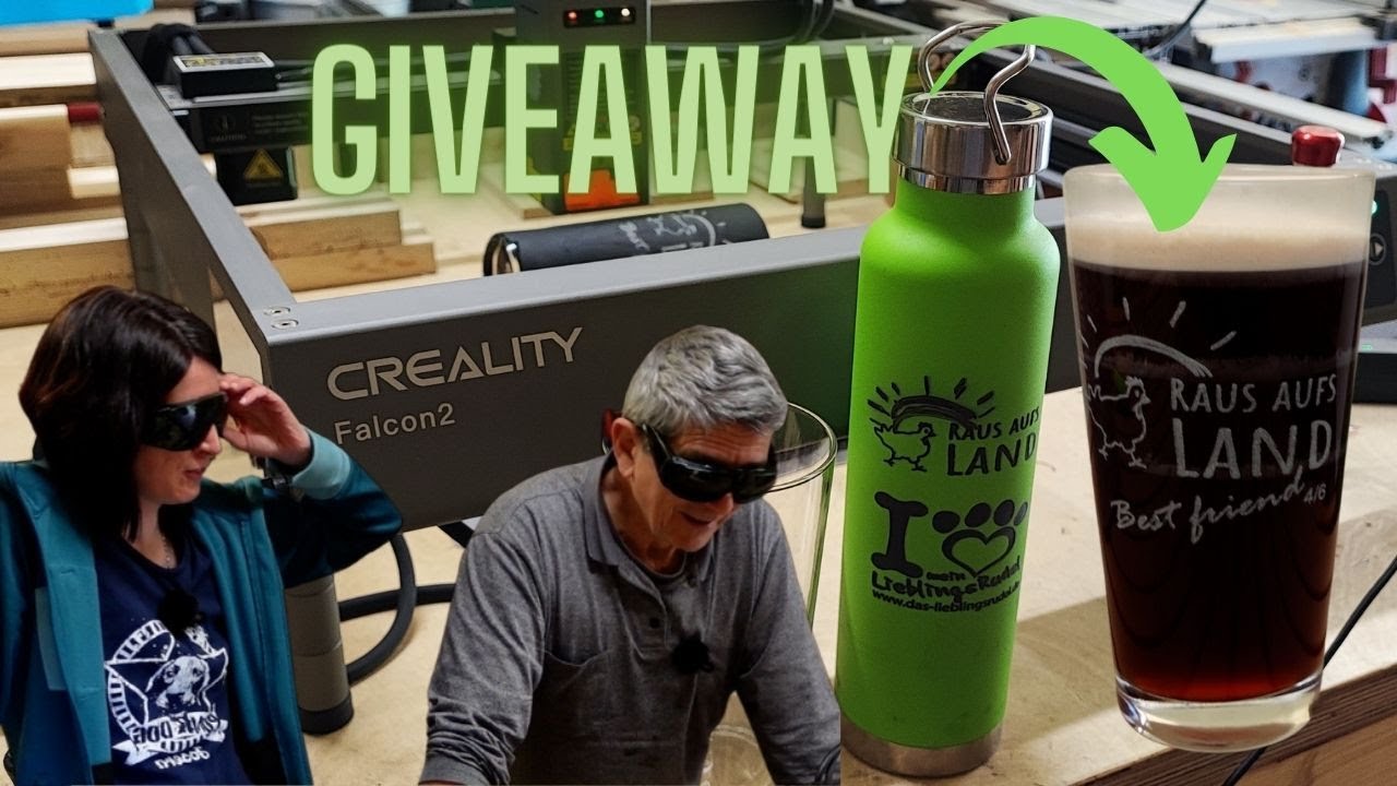 Glas gravieren mit Laser (Giveaway) | Creality Falcon2 22W laser engraver