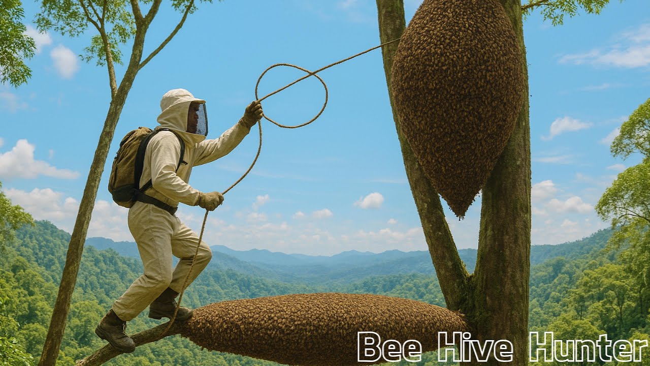 Method of Climbing From Small Tree to Big Tree | Bee Hive Hunter