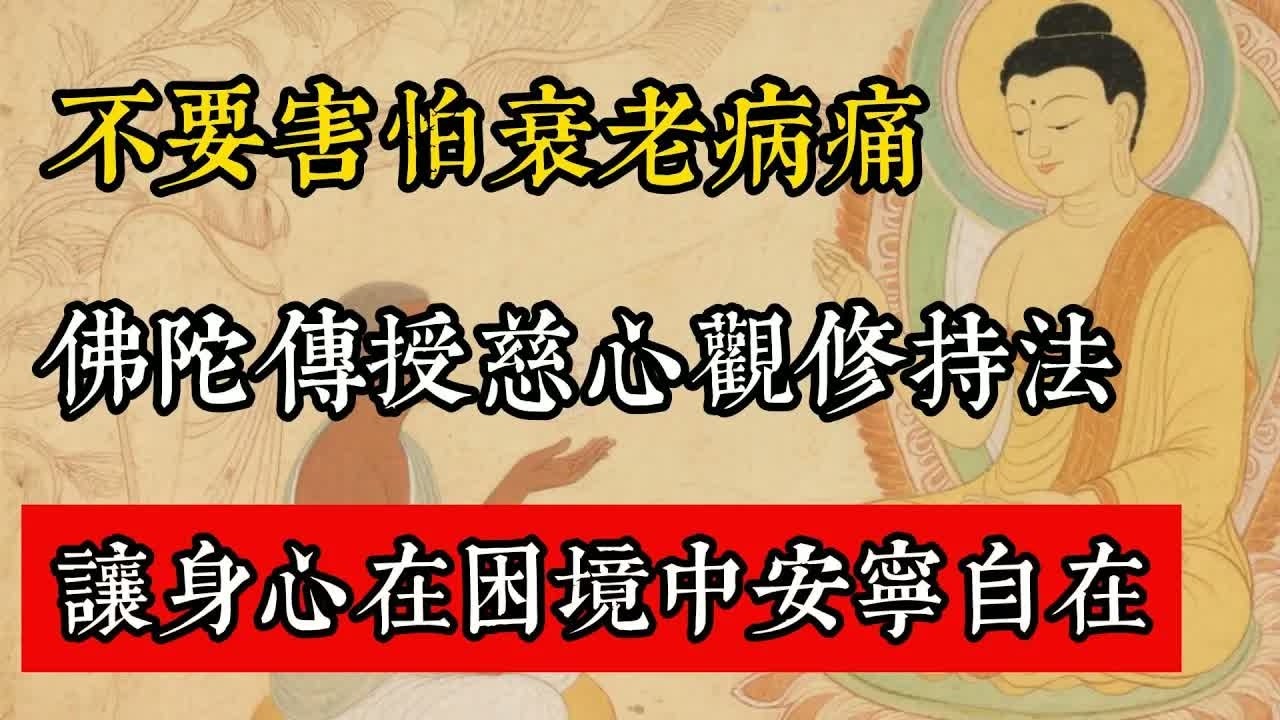 不要害怕衰老病痛，佛陀傳授慈心觀修持法，讓身心在困境中安寧自在！#佛教 #佛家 #佛法 #佛學知識 #佛學智慧 #修心修行 #佛教文化 #禪悟人生 #傳統文化