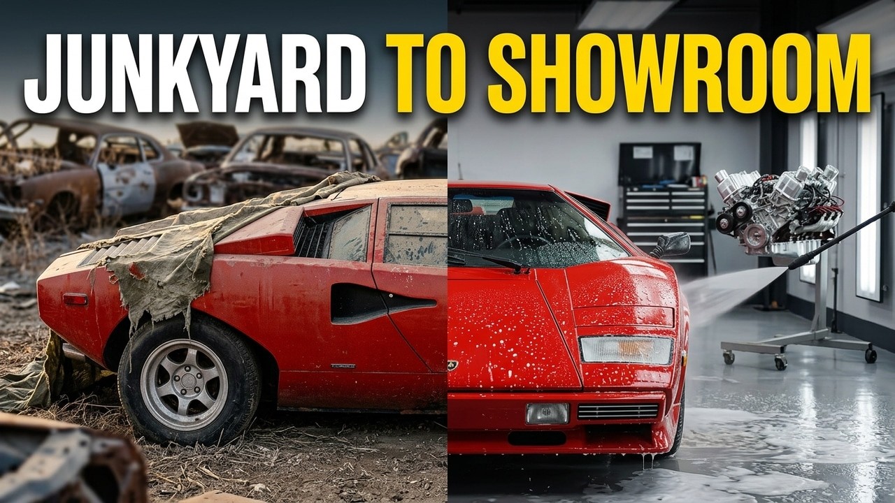 ASMR Restoration | Abandoned Lamborghini Countach from Junkyard to Showroom #asmr #restoration #cars