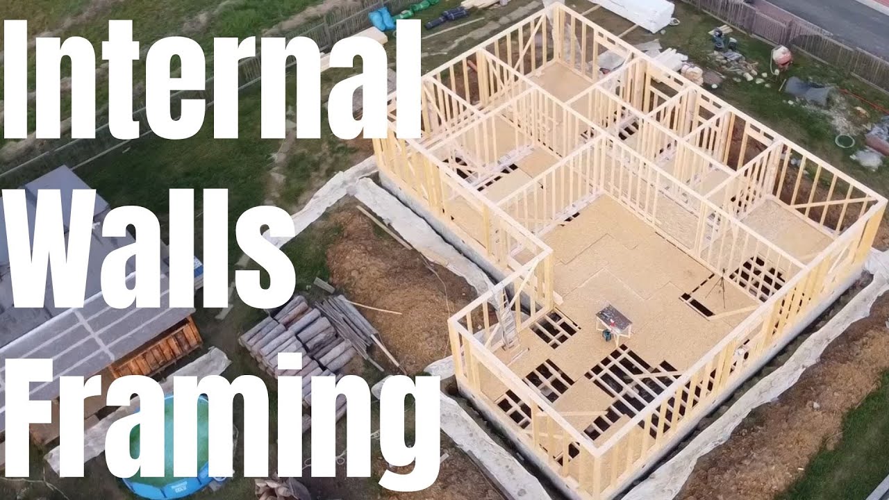 Internal walls framing and tightening up to the load bearing walls and double plate fitting