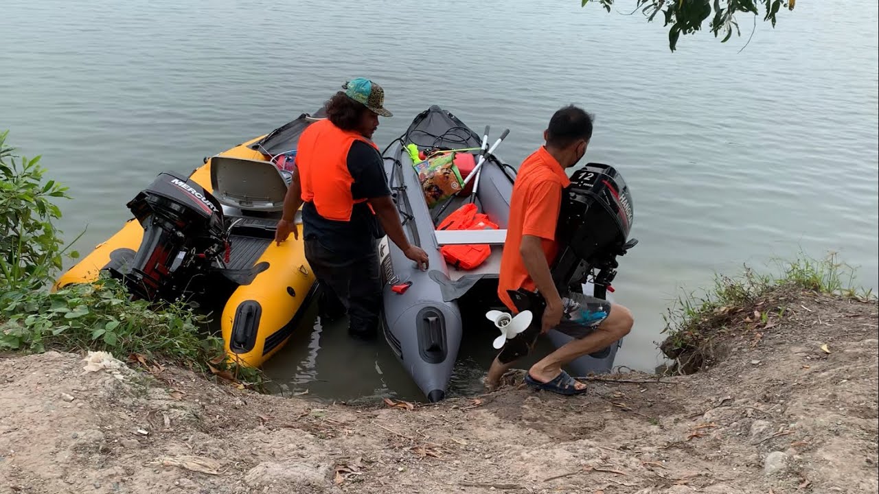 1st time testing my 12’ IB with 12 HP Hangkai & my friend 15HP Mercury at a freshwater lake 20.03.22