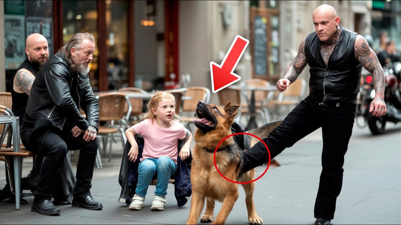 Biker tritt Schäferhund eines Mädchens zum Spaß – ahnt nicht, dass es ein K9 Diensthund ist