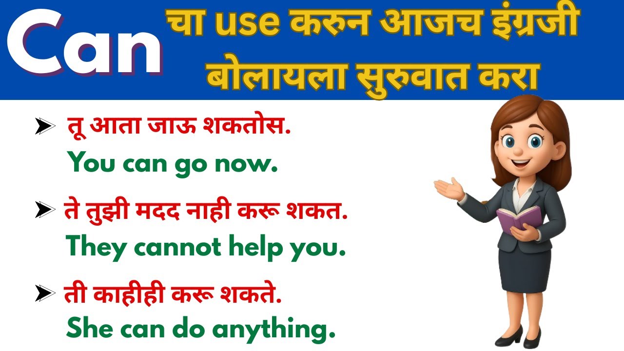 इंग्रजी बोला सोप्या पद्धतीने | Use of Can | English speaking practice | English grammar in Marathi |