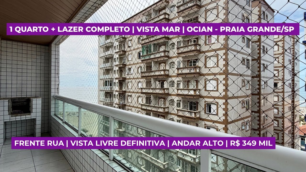 🔥 APARTAMENTO COM VISTA MAR NA OCIAN | 1 QUARTO + LAZER COMPLETO por R$ 349 MIL