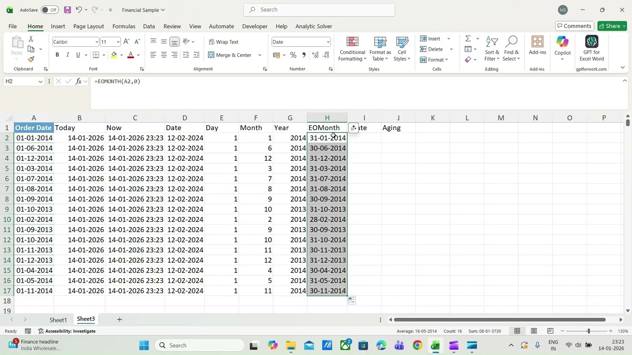 🔥Excel Date Functions Explained | TODAY, EOMONTH, Aging, Real Business Use | Part 8