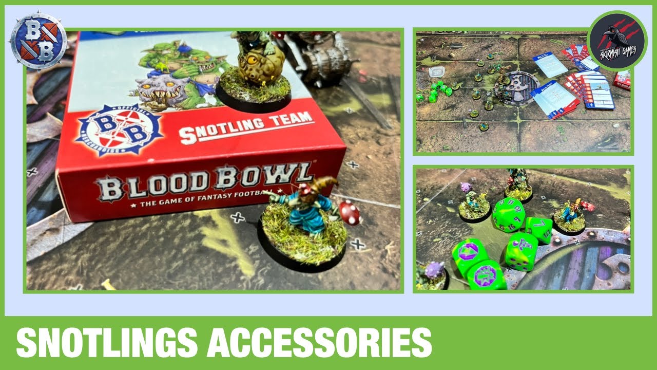 SNOTLING PITCH, DICE & PLAYER CARDS - Unboxing Review For Blood Bowl