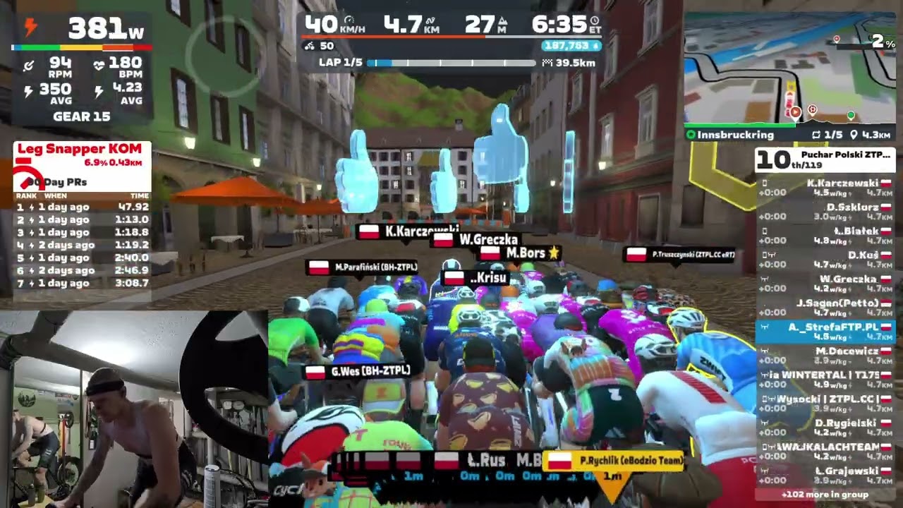 Zwift - Race: Puchar Polski ZTPL CYCLING CLUB Etap IV (A) on Innsbruckring in Innsbruck