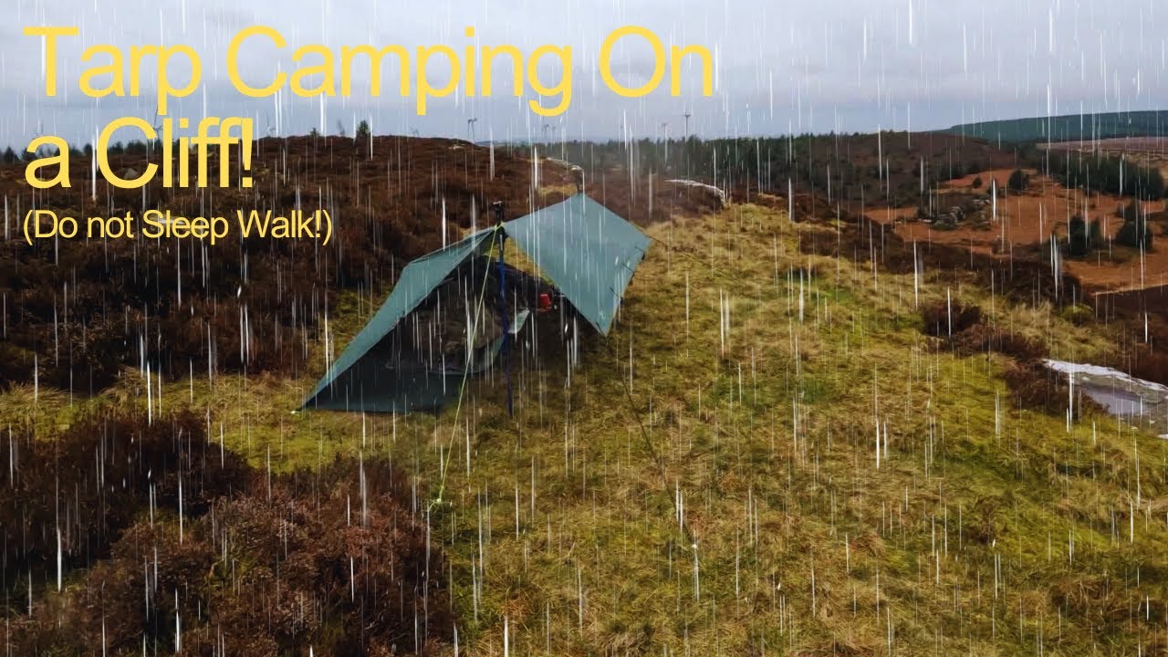 Tarp Camping on a Cliff top in Northumbria with my new stove the Fire Maple Mars Radiant stove