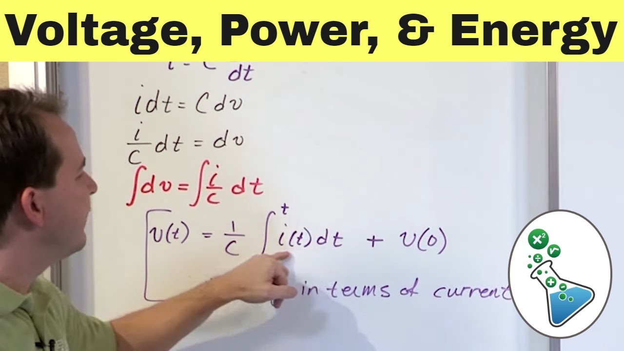 Voltage, Power, and Energy Storage in a Capacitor