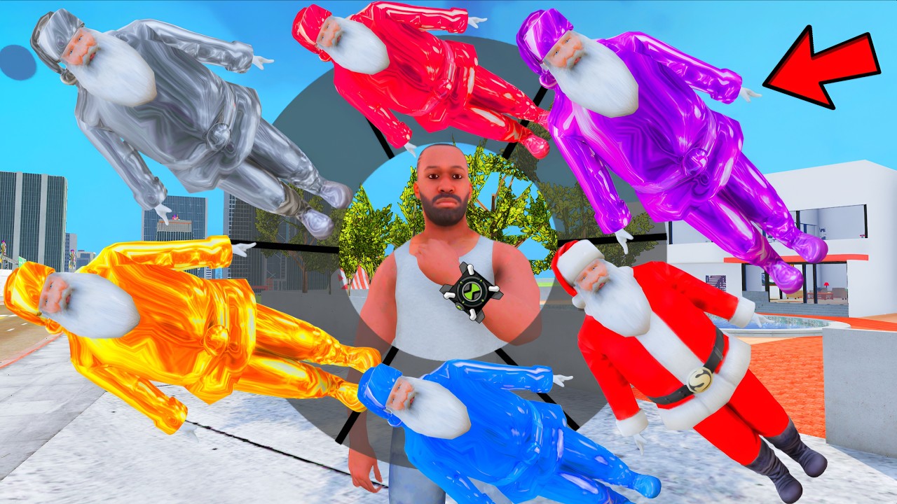 Franklin Playing As EVERY GOLDEN SANTA CLAUS in INDIAN BIKE DRIVING 3D #50