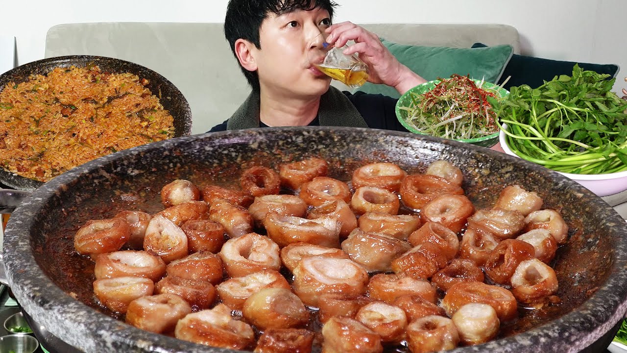Свиные кишки на гриле! Изысканный вкус🐷 MUKBANG REALSOUND ASMR EATINGSHOW