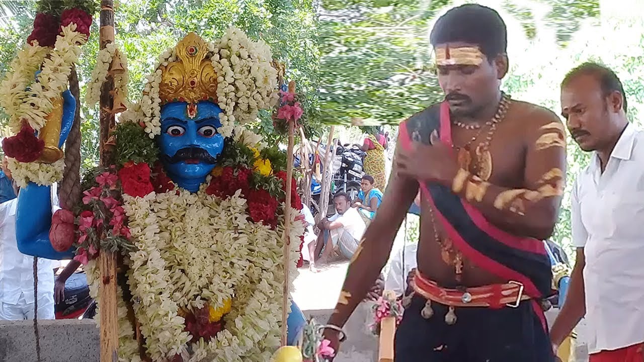 அரிவாளில் ,ஏறி  நின்று குறி ,சொல்லும் ,விசூர் பாலுசாமி பூசாரி ,2019/ஏம்பல்-விசூர்