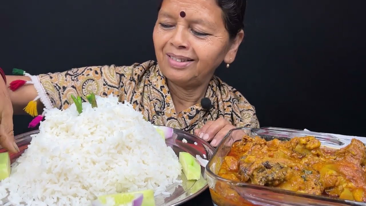 BIGBITES, EATING RICE WITH SPICY CHICKEN 🔥🔥🔥KOSHA, MASSIVEEATING।।