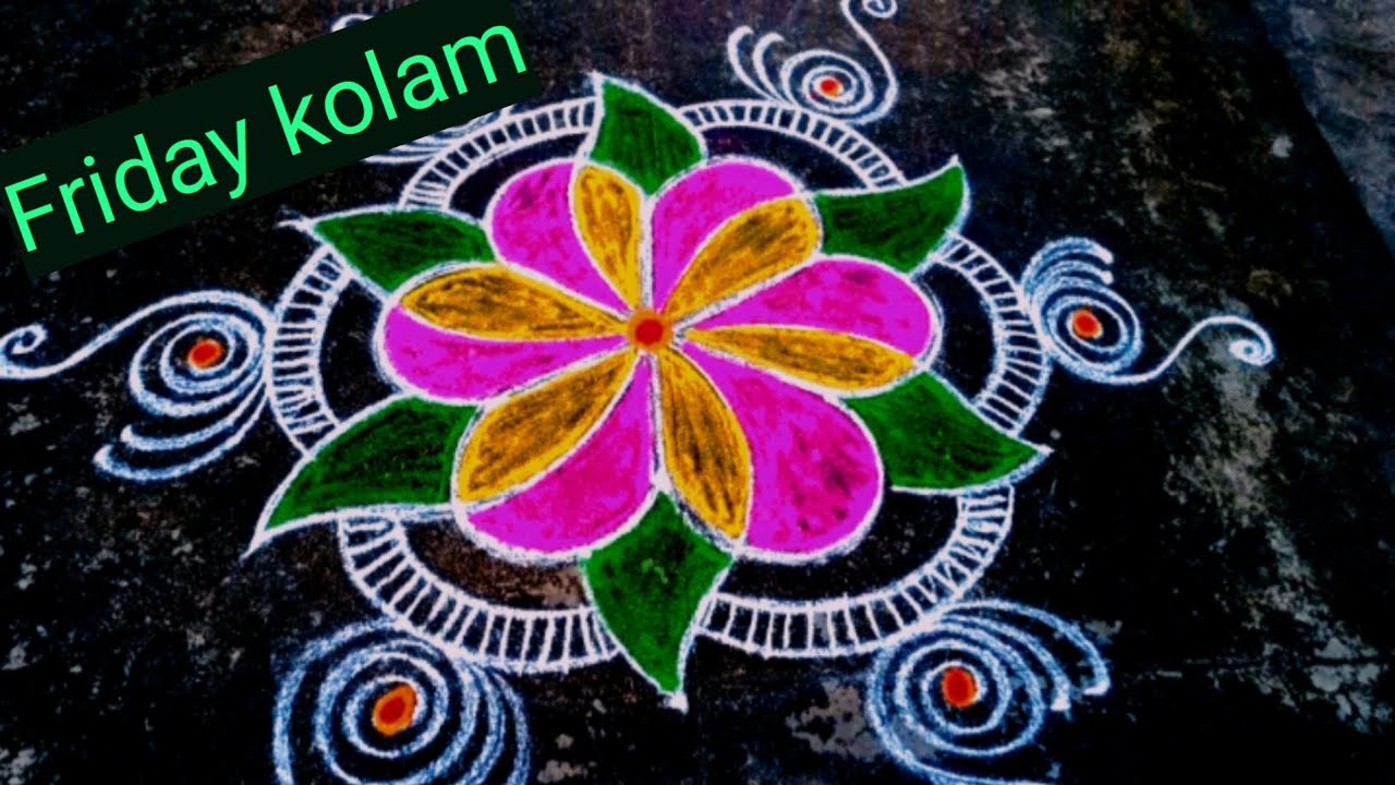Beautiful friday flower kolam