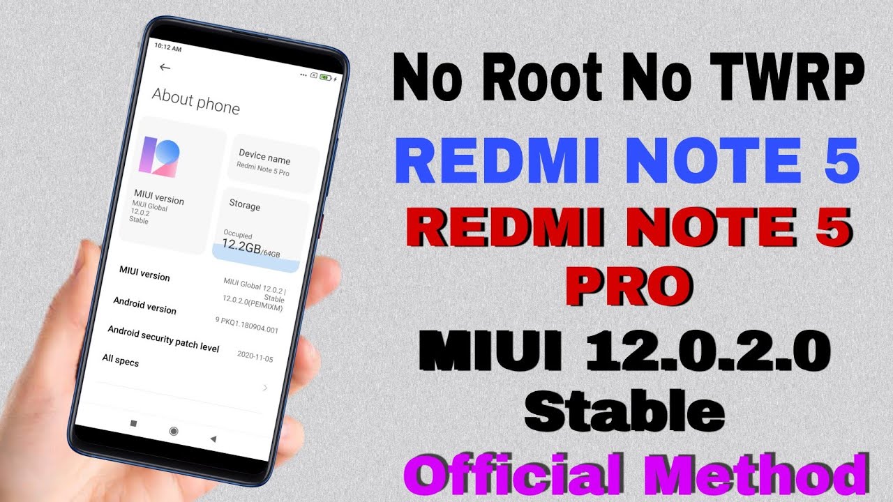 Redmi Note 5 Pro MIUI 12 Update 12.0.2.0 Redmi Note 5 Can't Verify Update Problem Install Update 🔥🔥
