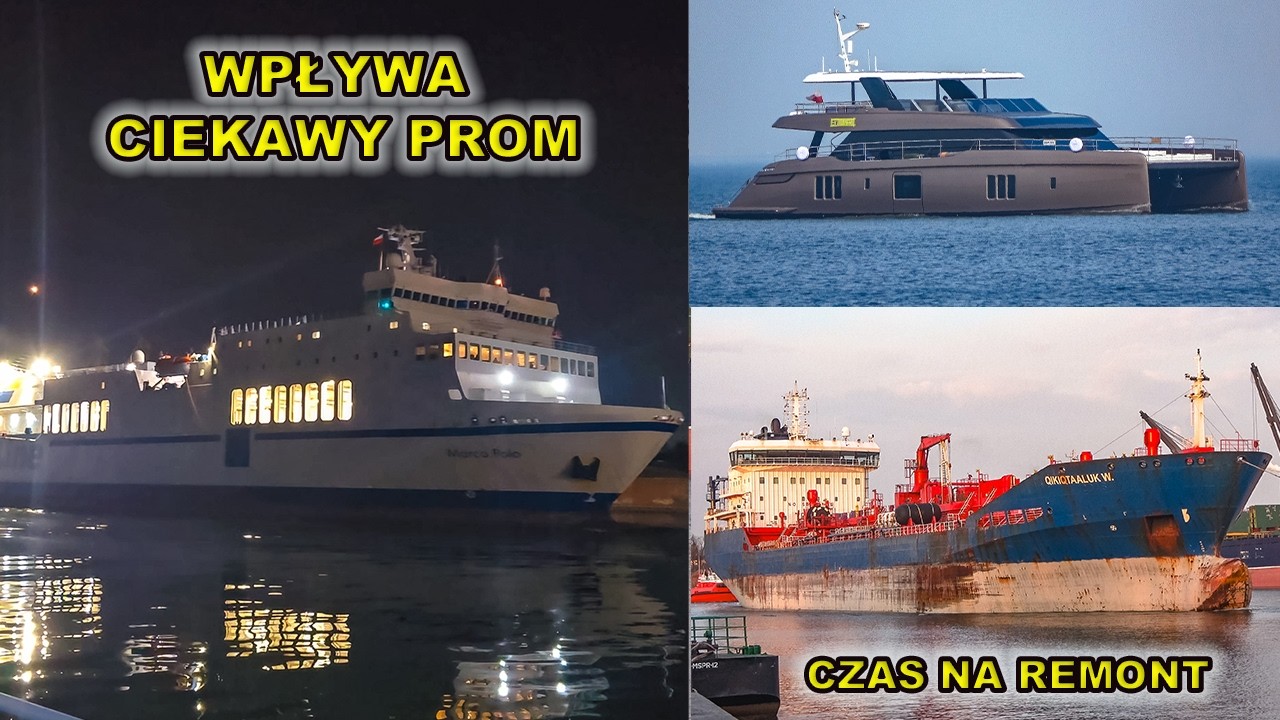 Ależ się dzieje w gdańskim porcie.Zobacz z bliska jakie ciekawe statki wpływają i wypływają z portu.