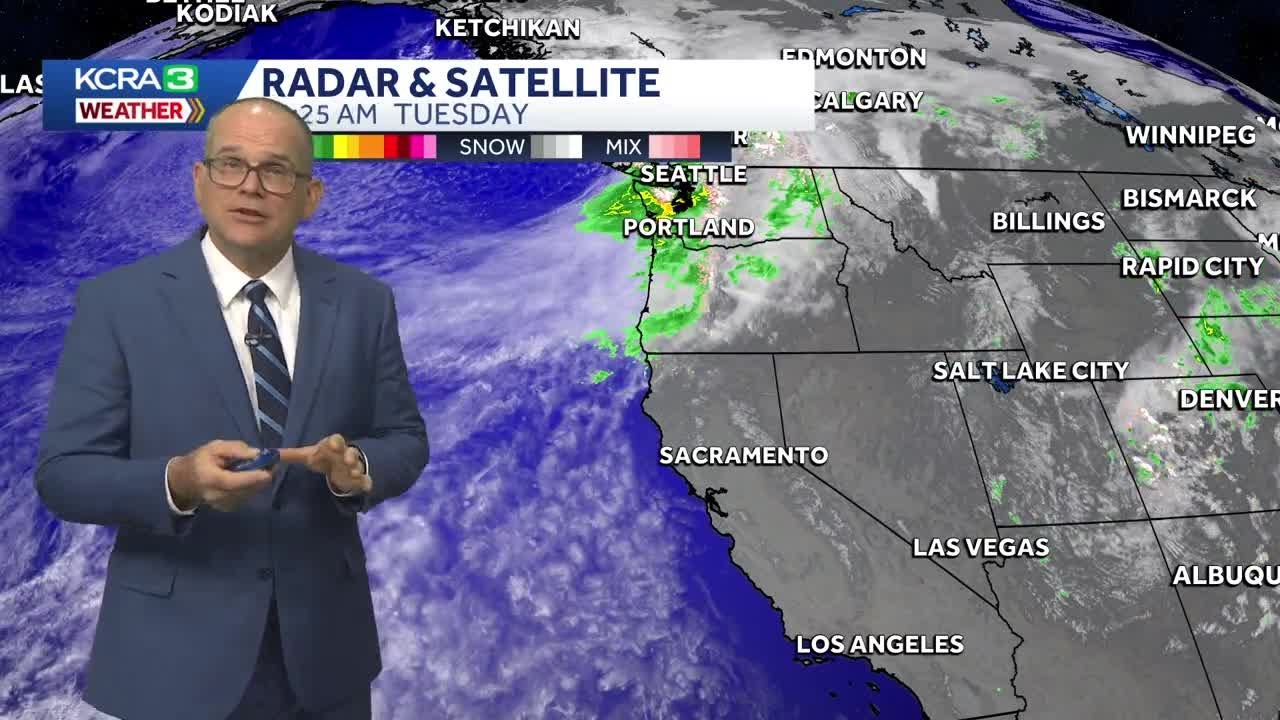 A few mountains showers & north winds developing in Northern California