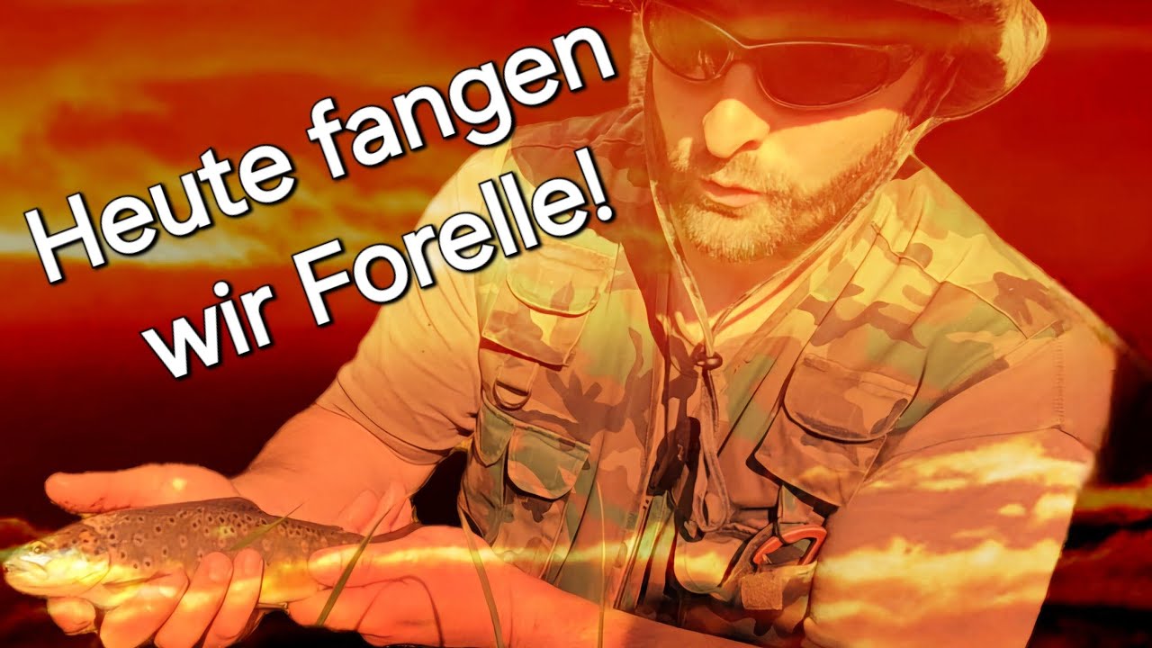 Mit der Barschrute am Fluss auf Bachforelle Angeln