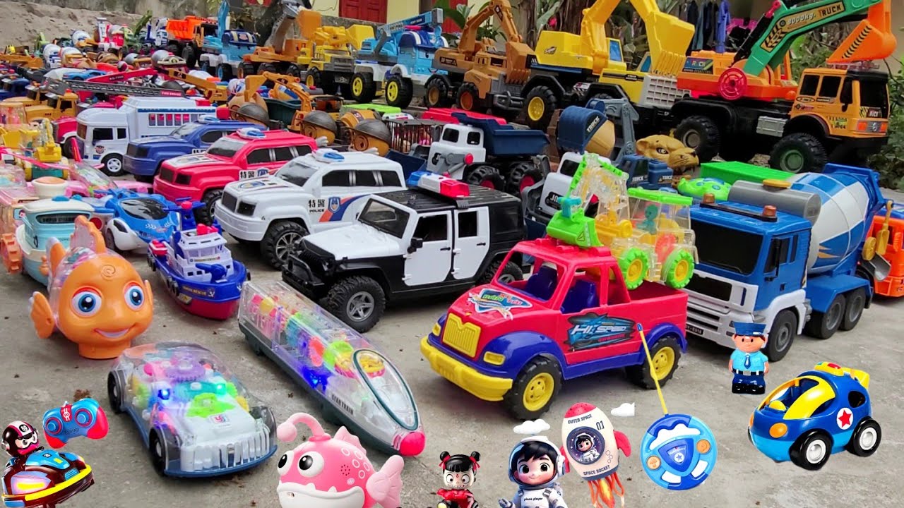 Unboxing RC drift racing car, electric city fire rescue vehicle, RC mountain off-road vehicle