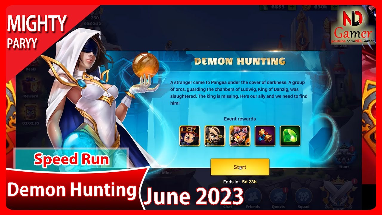 Demon Hunting Event, speed run, I Save Gems - Mighty Party June 2023