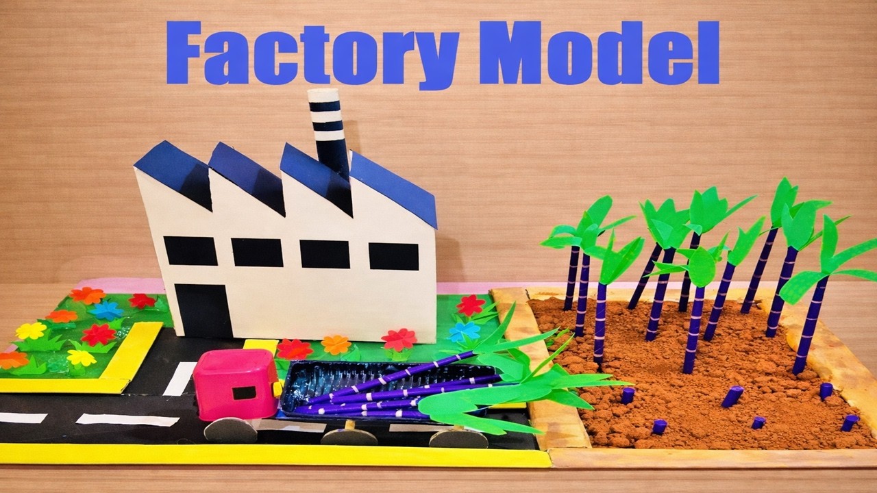 factory working model project | sugarcane agriculture model | science project | diy | howtofunda