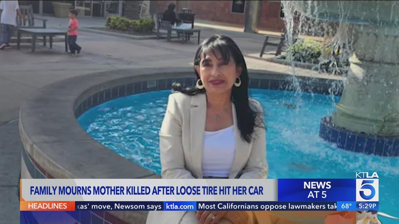 Woman killed after loose tire hits her car on Pomona freeway