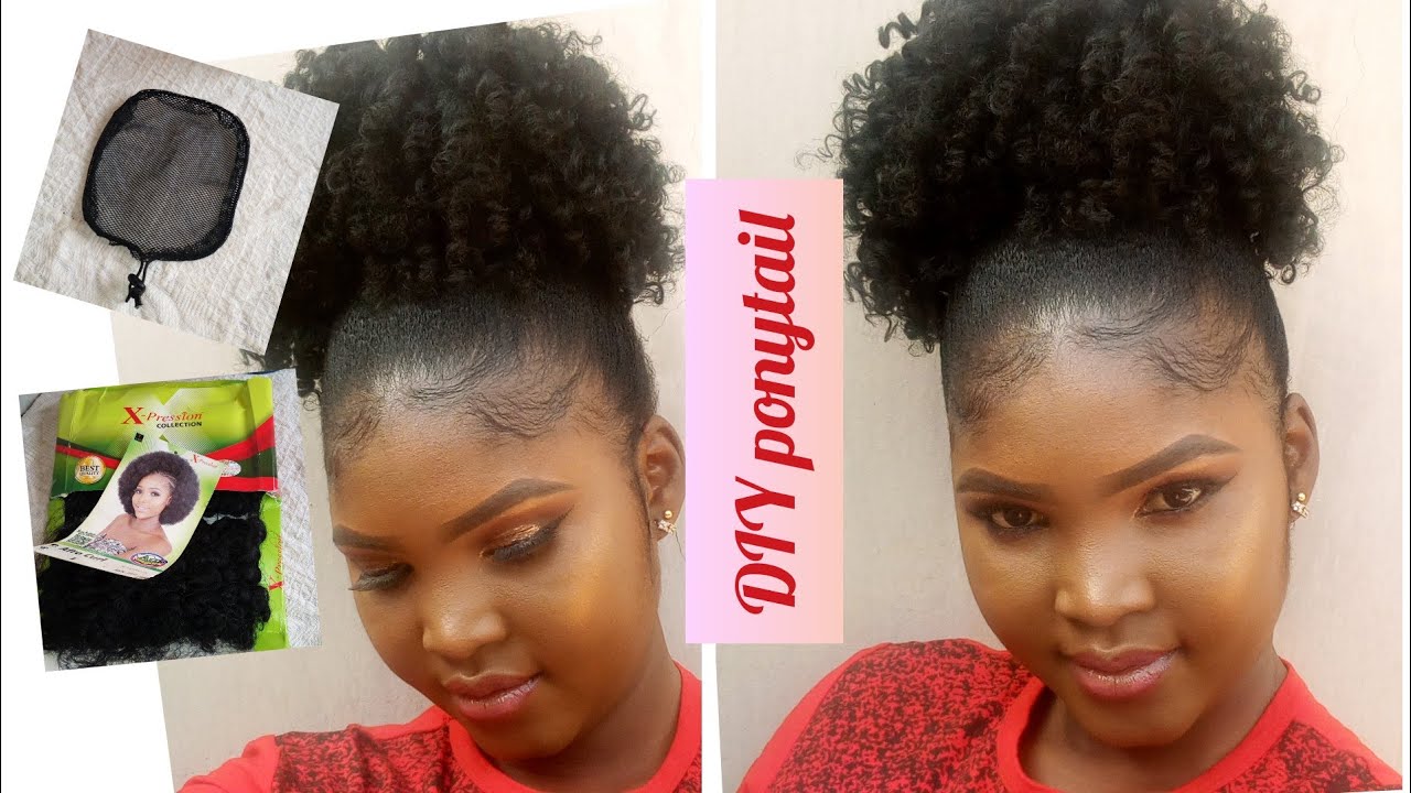 #afro #curl #ponytail #afrocurlyponytail.          HOW TO MAKE AFRO CURLY PONYTAIL/Drawstring