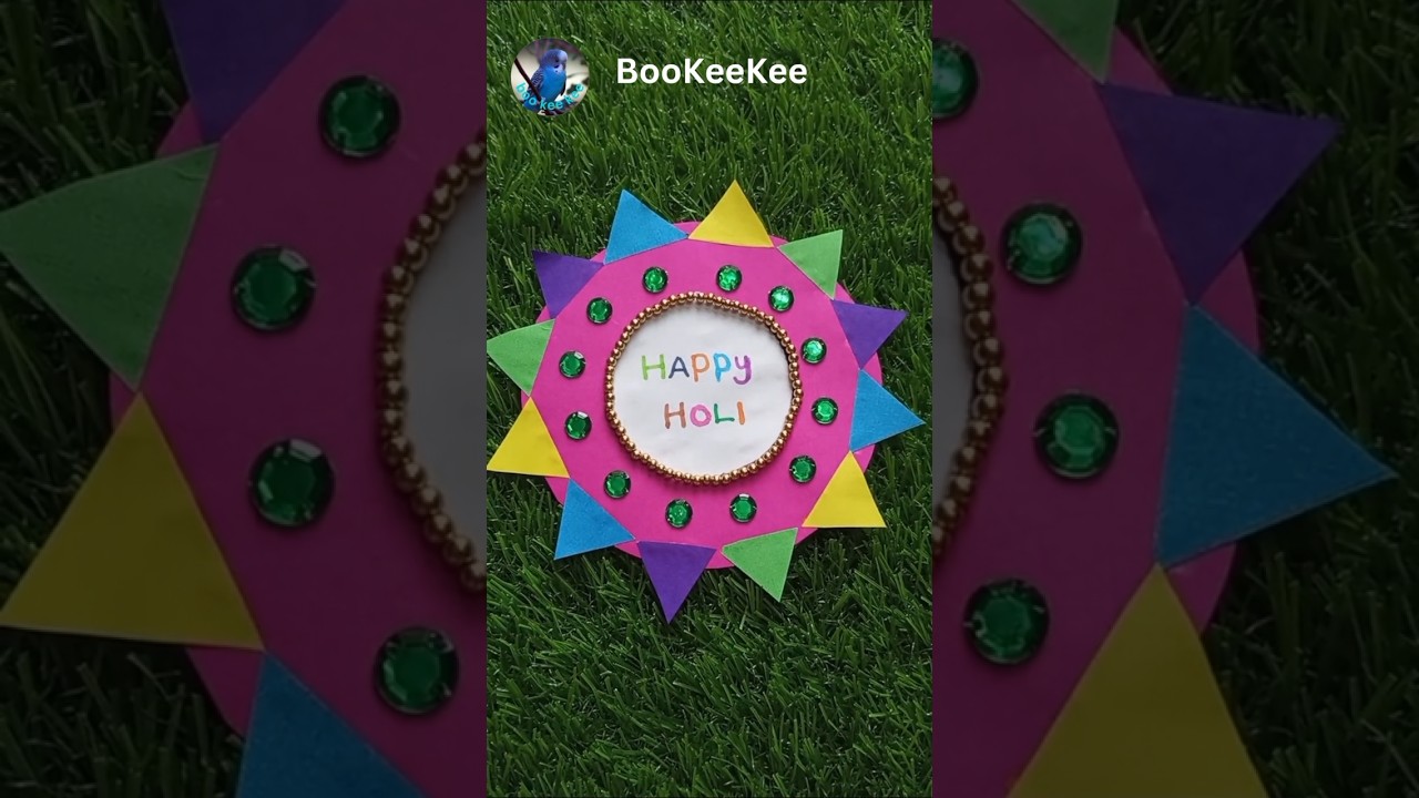Holi craft ideas| holi craft for kids| paper craft|#shorts #bookeekee