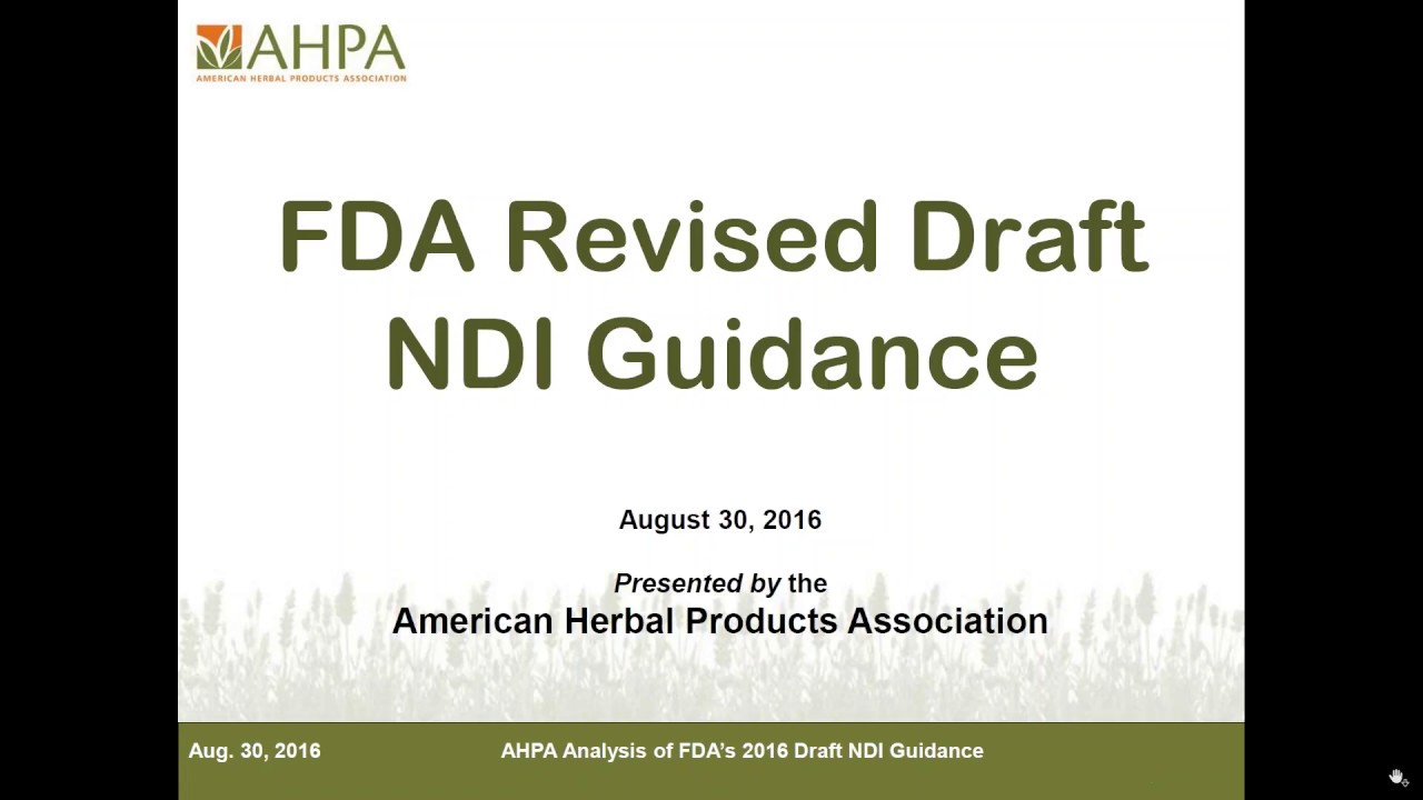 Archived Webinar: Analysis of FDA Revised NDI Draft Guidance