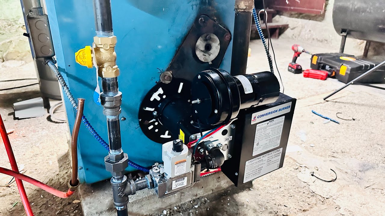 Conversión de boiler de aceite a Gas. #heating #boiler #calefacción