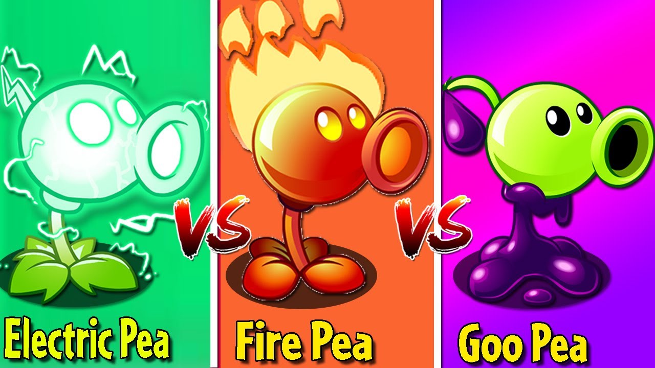 FIRE PEA vs ELECTRIC PEA vs GOO PEASHOOTER - Who Will Win? - PvZ 2 Plant vs Plant