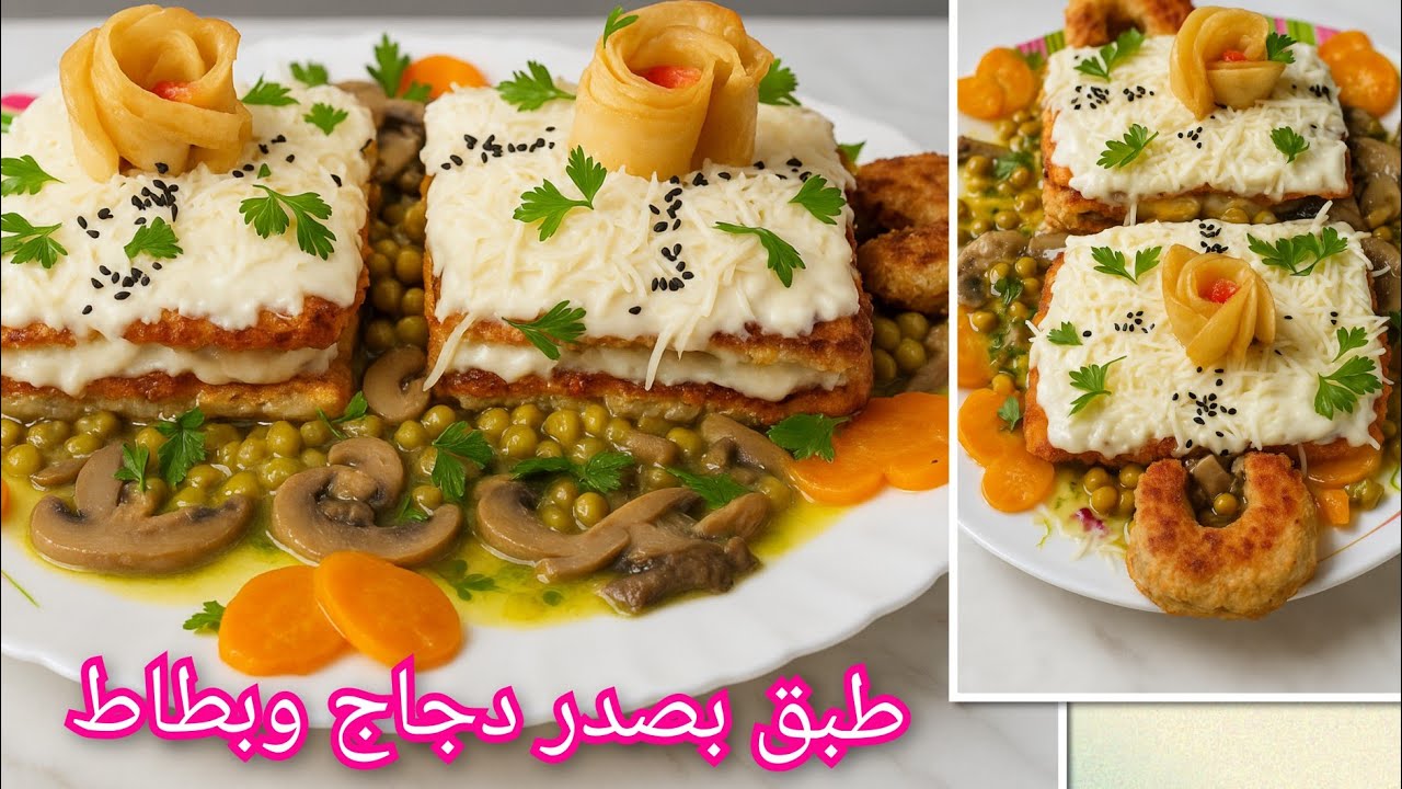 طبق بصدر دجاج وبطاط