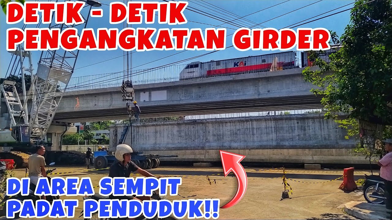 MENEGANGKAN‼️Detik - Detik Pengangkatan Girder Di Area Sempit Simpang Joglo