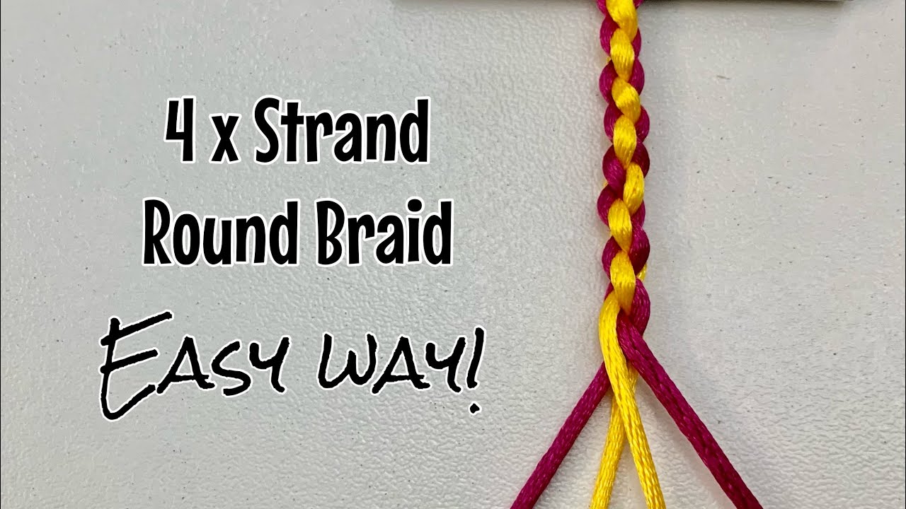 How to make a four strand round braid - easy way! 4 strand plait