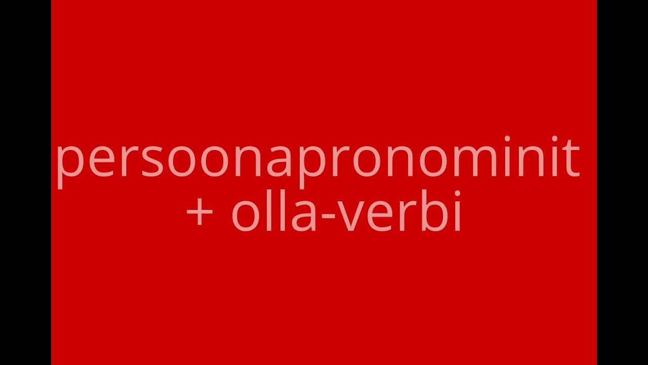 Suomistartti: Persoonapronominit ja olla-verbi