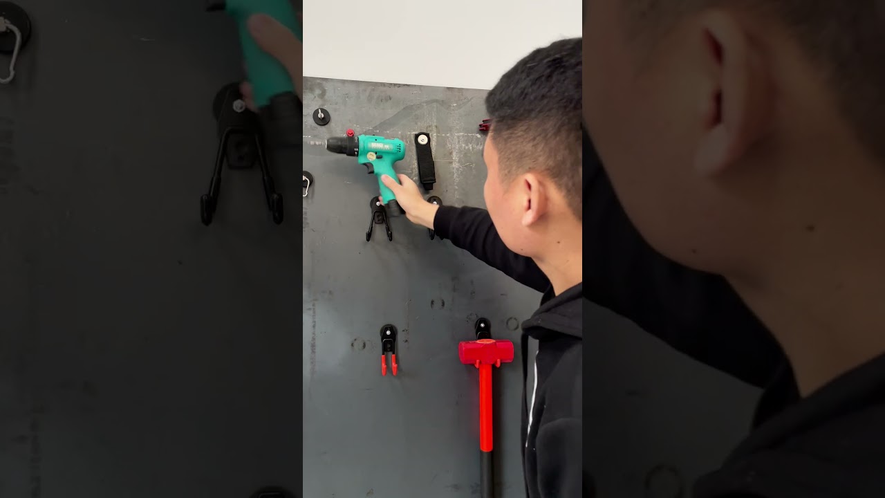 Organize your tools with magnetic hooks. 