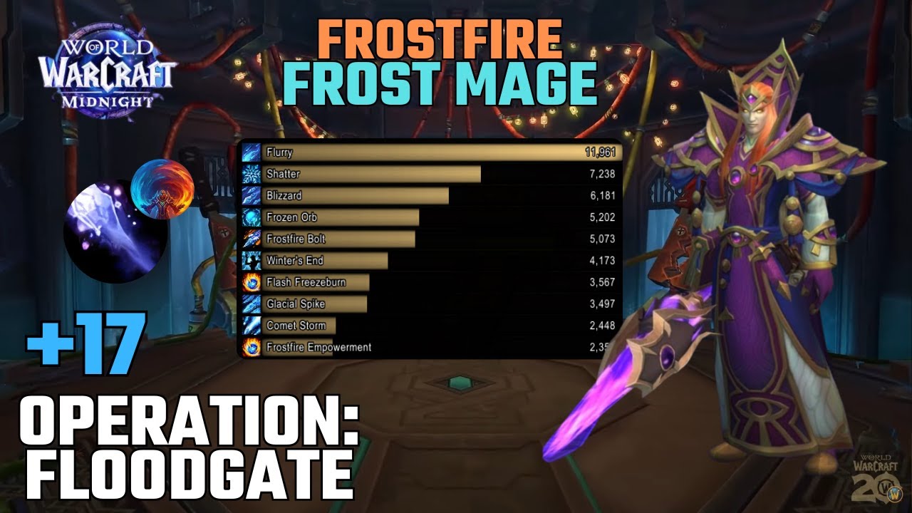 Operation: Floodgate +17 | Frostfire Frost Mage | Midnight Pre-Patch M+