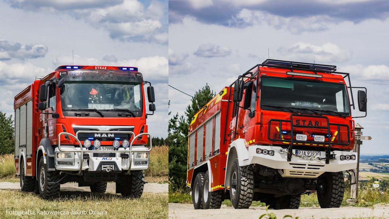 POKAZ JEDNOSTKI OSP KSRG PRUCHNIK 1 - ZMODERNIZOWANY STAR 266 W PODZIALE ORAZ ŚREDNI MAN
