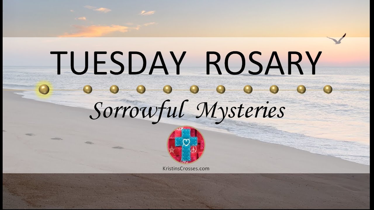 Tuesday Rosary • Sorrowful Mysteries of the Rosary 💜 Footprints in the Sand at Sunrise