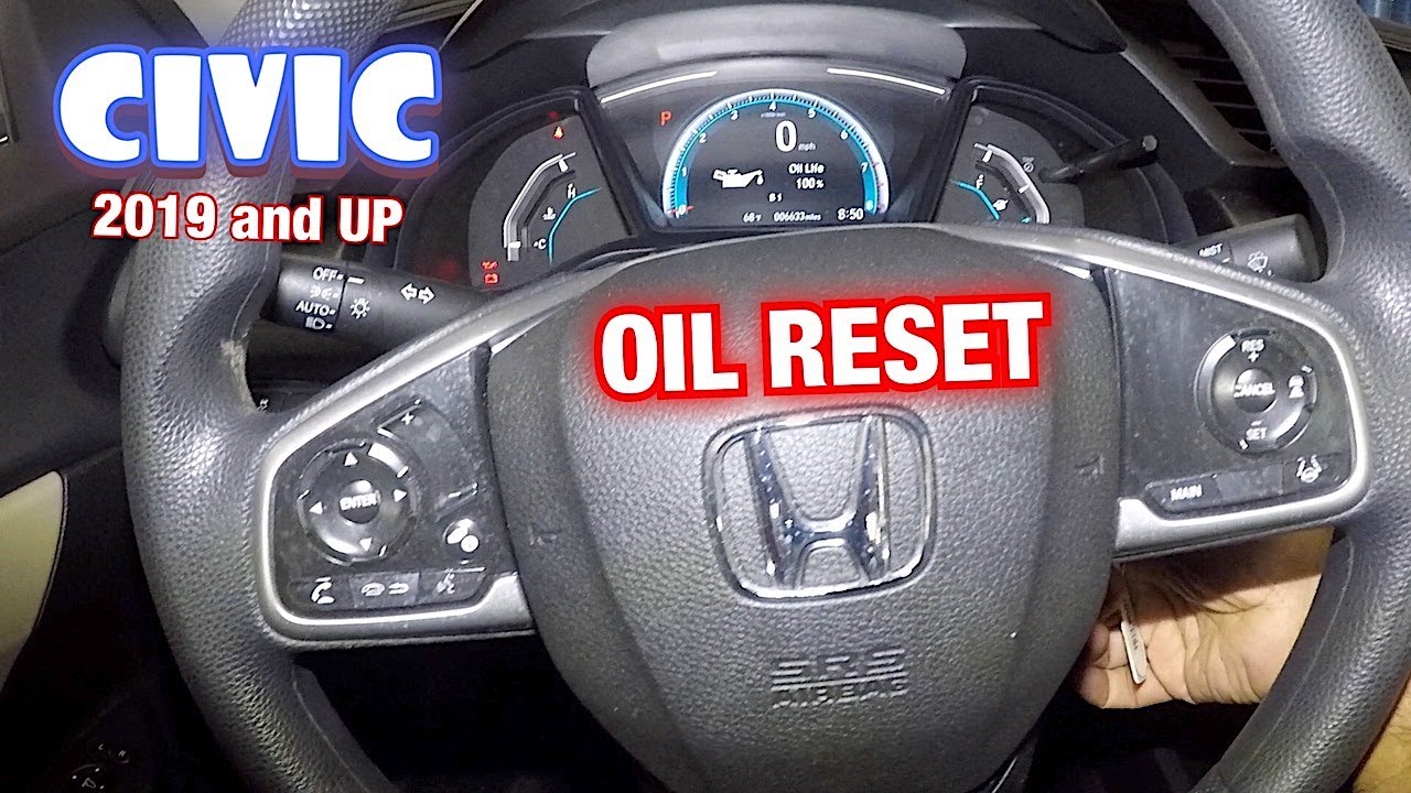 How to reset oil life 100% on 2020 Honda civic