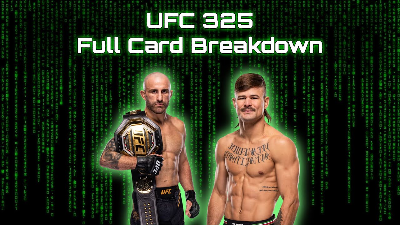 UFC 325 Full Card Breakdown - Most Technical Breakdown On Youtube
