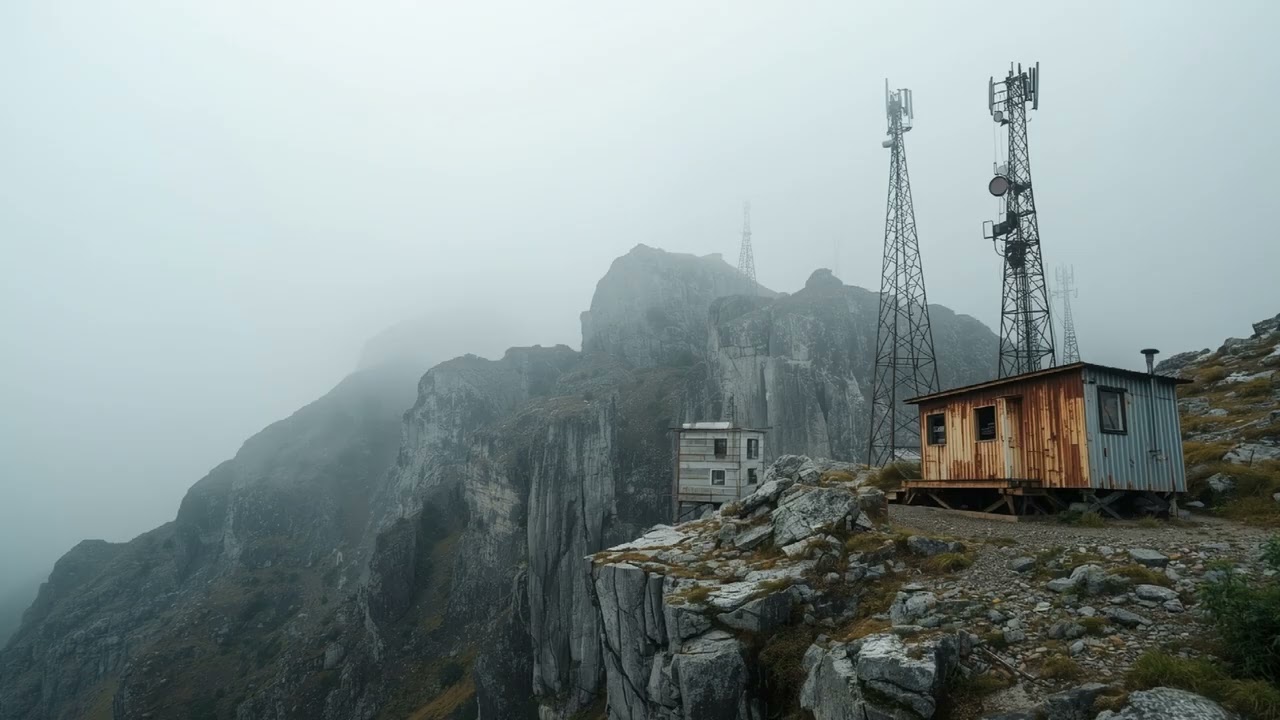 Fog Spire Relay 🗻 2 Hour Abandoned Outpost Ambience  Rusted Masts Soundscape  Bleak Silence | Sci-Fi