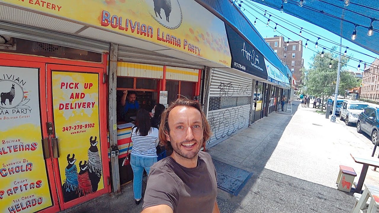 Trying Bolivian Food 🇧🇴 |  Salteñas, Sandwich de Chola & Street Food in New York