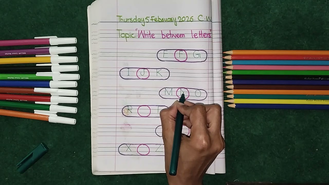 Write the between letters. Playgroup and Nursery #english#worksheets#art#drawing#education 