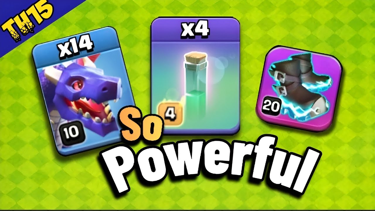 14 Dragon + 4 Invisibility Spell strongest Th 15 Attack | clash of clans