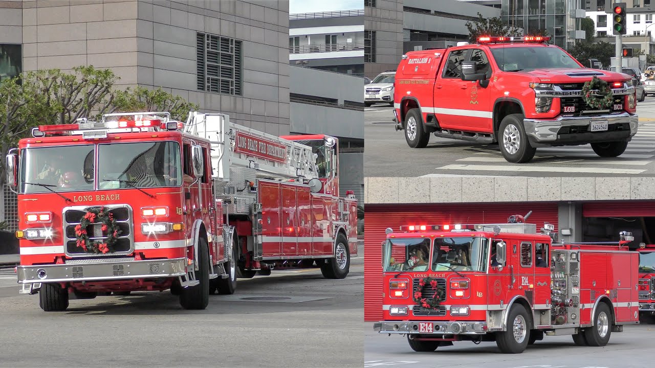 Long Beach Fire Dept. Battalion, Truck, Engine 1, & Engine 14