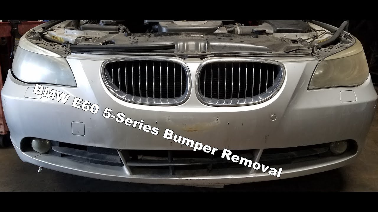 Снятие крышки переднего бампера 2004-07 BMW e60 550i 545i 530i 525i