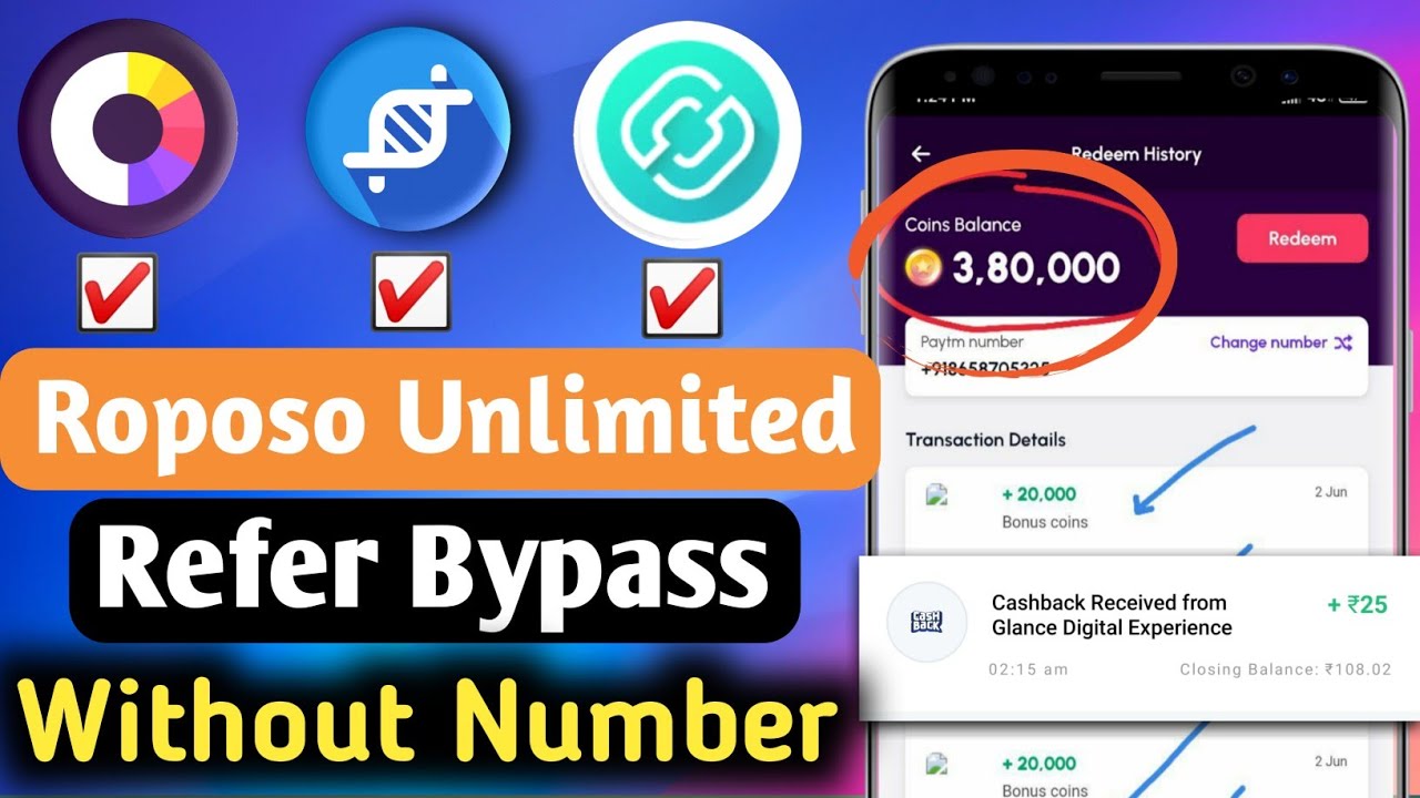ROPOSO Unlimited Trick 2021,Earn 5000 Roposo One Device Refer Bypass Trick Without Indian Number OTP