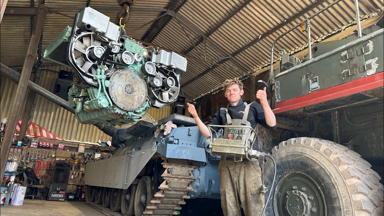 Fitting engine in Chieftain Tank